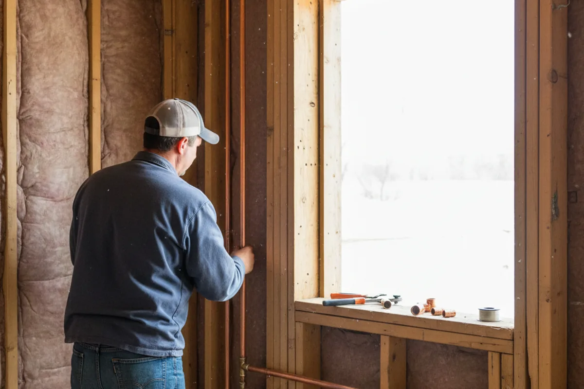 Licensed plumber running new copper supply lines in a San Tan Valley home