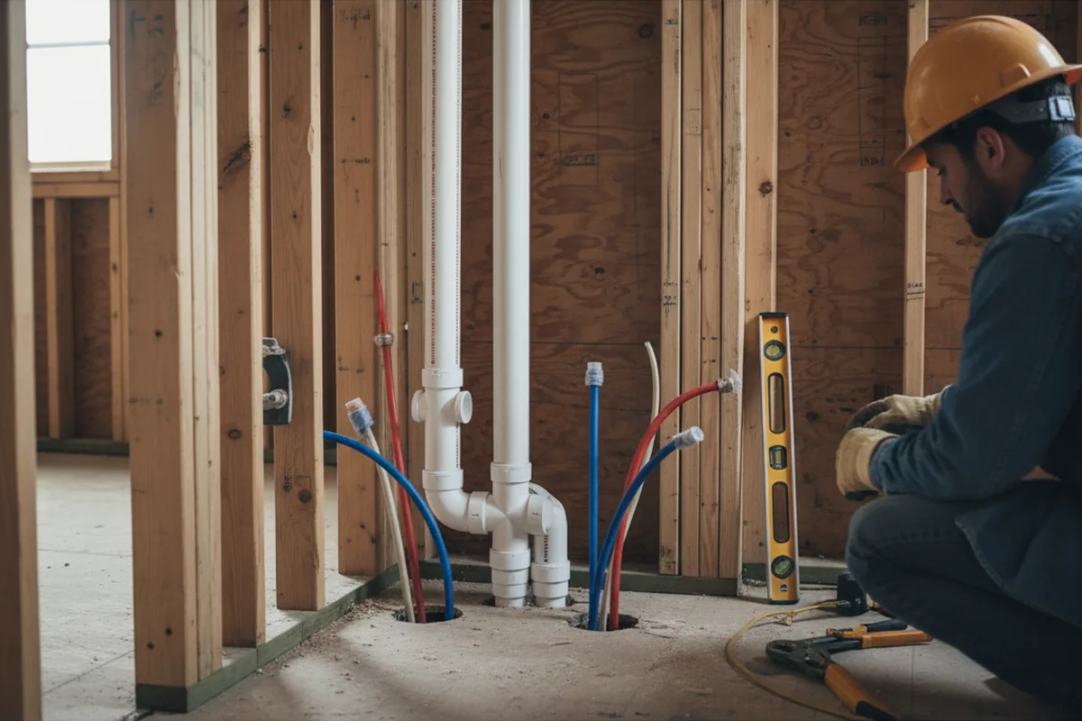 Drain and supply rough-in during Drain Cleaning in San Tan Valley